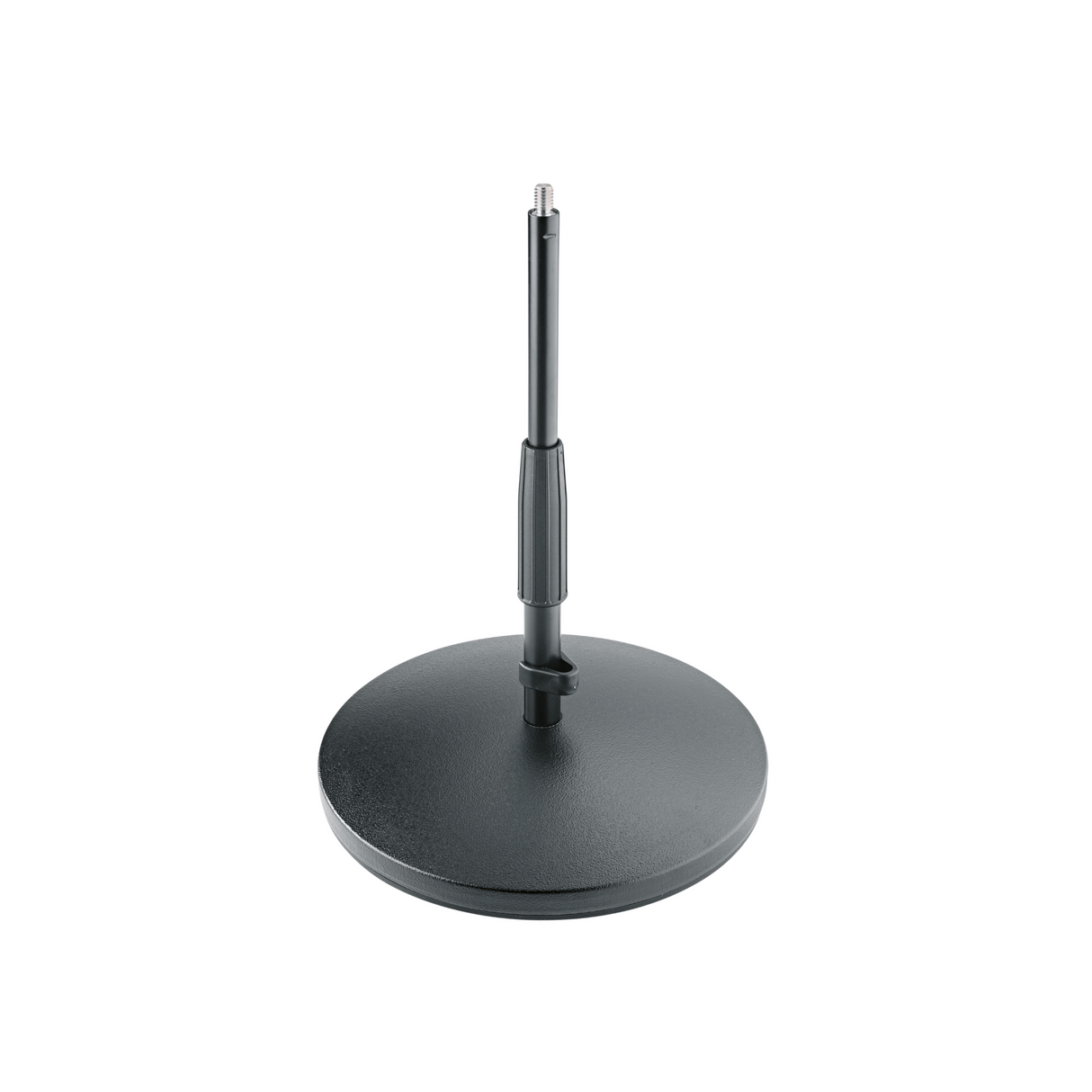 K&M 23320 low stand with a heavy cast iron base, maximum height 347mm, black