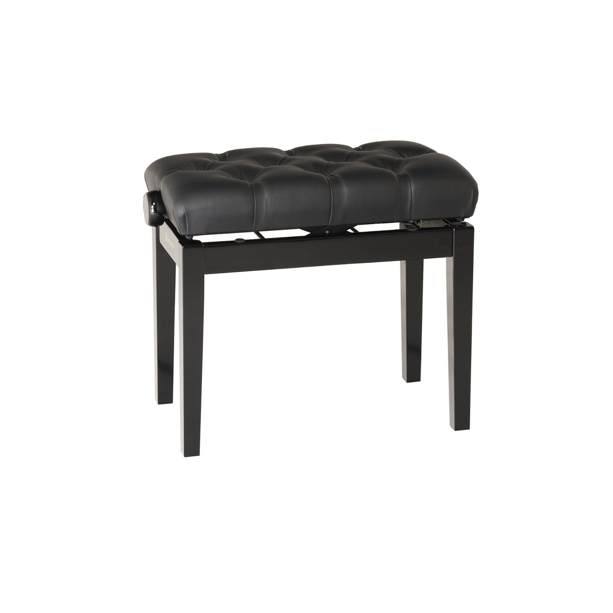K&M 13900 piano bench, bench black glossy finish, seat black leather