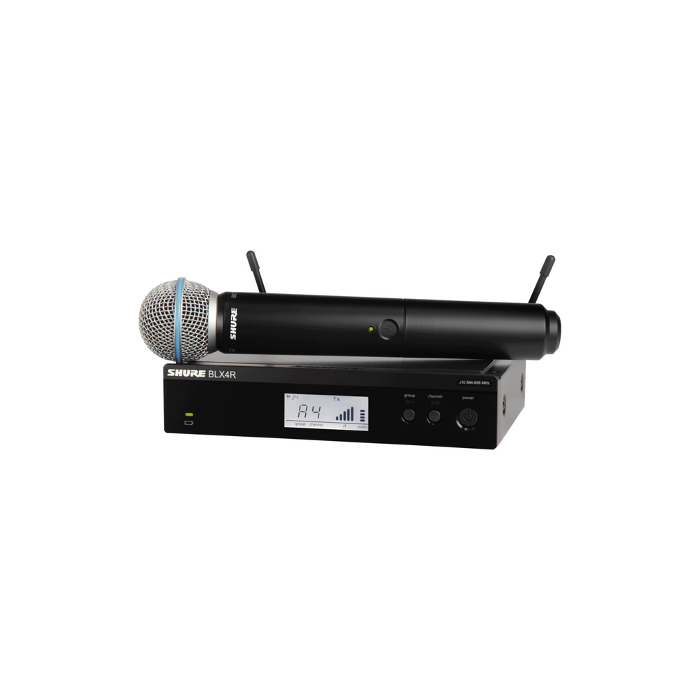 Shure single vocal system with Beta 58 capsule and rack mountable receiver (606-630 MHz)