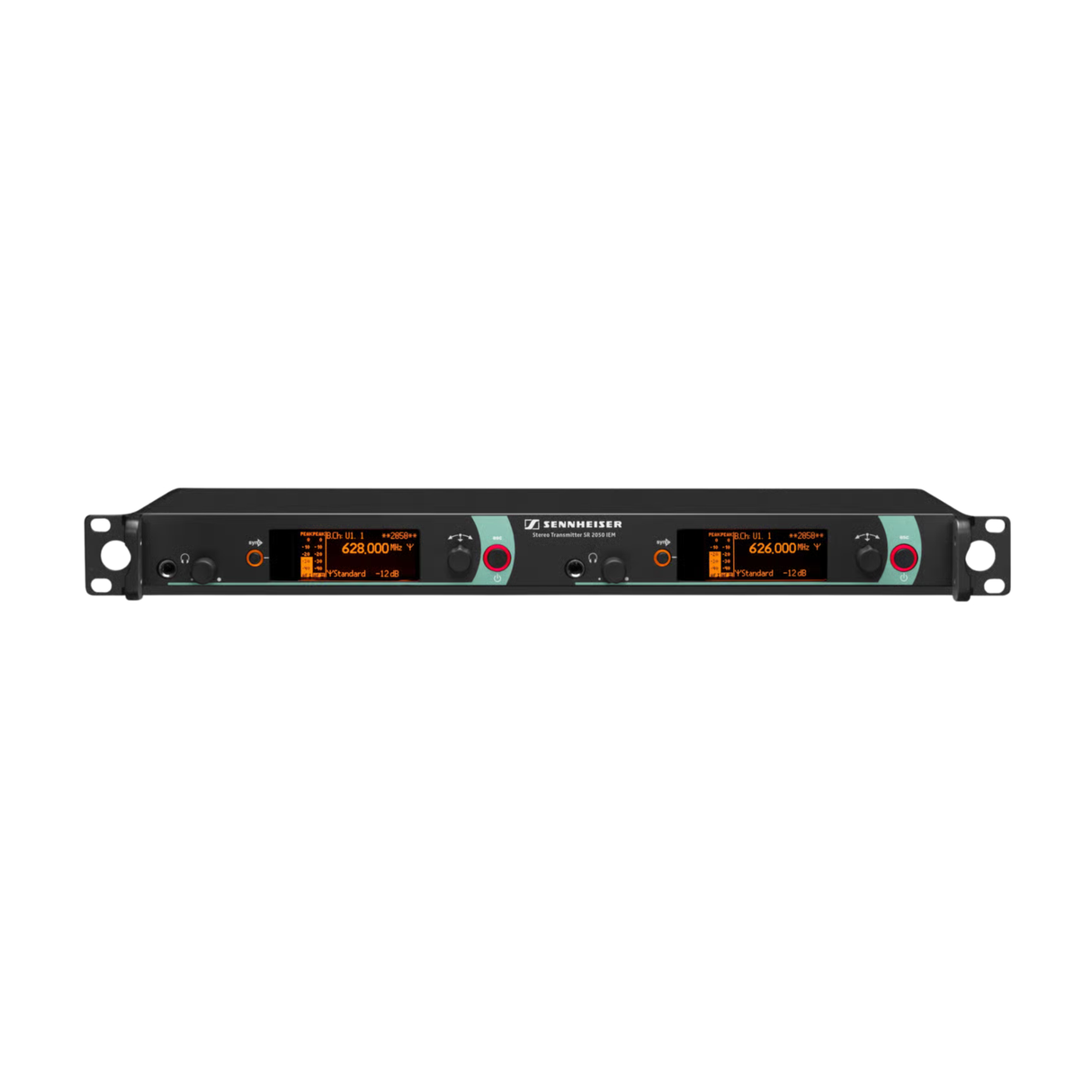 Sennheiser SR 2050 IEM BW 2-channel stereo transmitter, HDX, Ethernet (WSM), 19"/1HE, 100-240 VAC