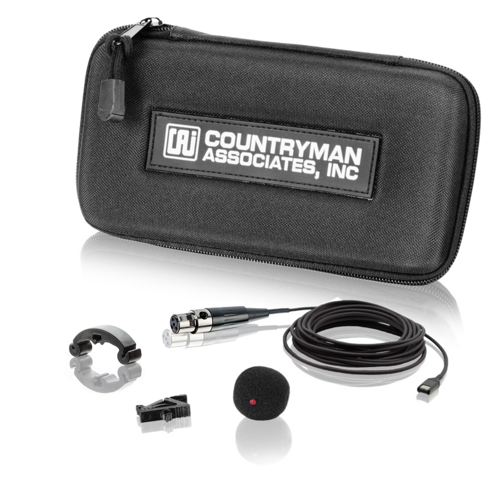Countryman I2 hypercardioid violin & viola microphone kit, with 5 foot cable, wired for Shure TA4F,