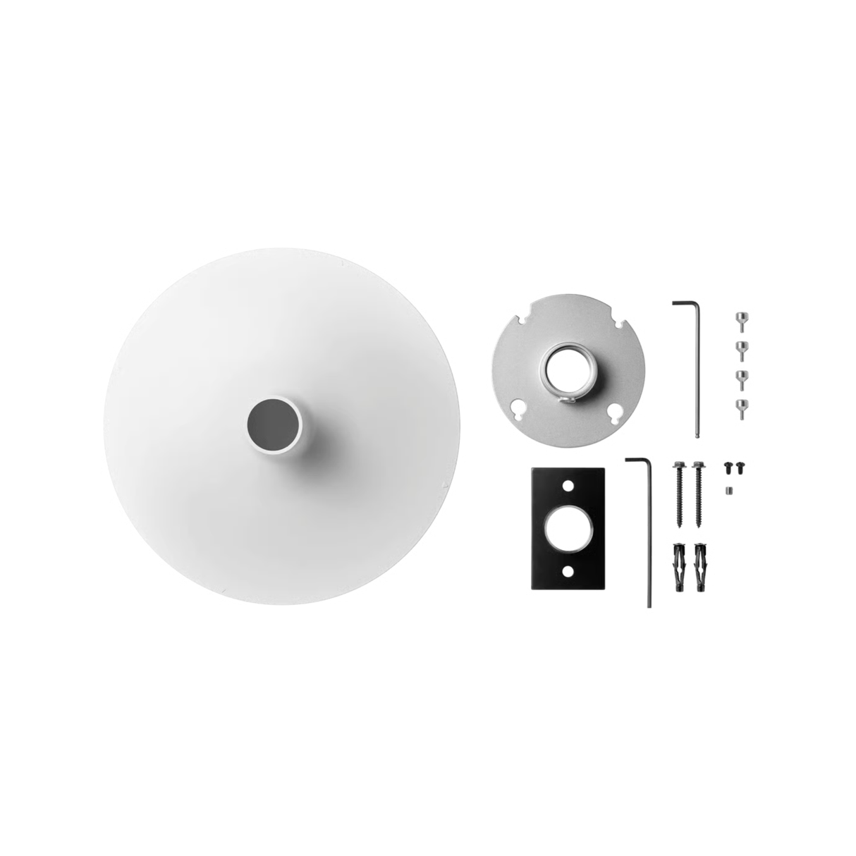 Shure A900-PM Pole mount kit for MXA920-R microphone on 1.5" threaded NPT pole. Round (white)