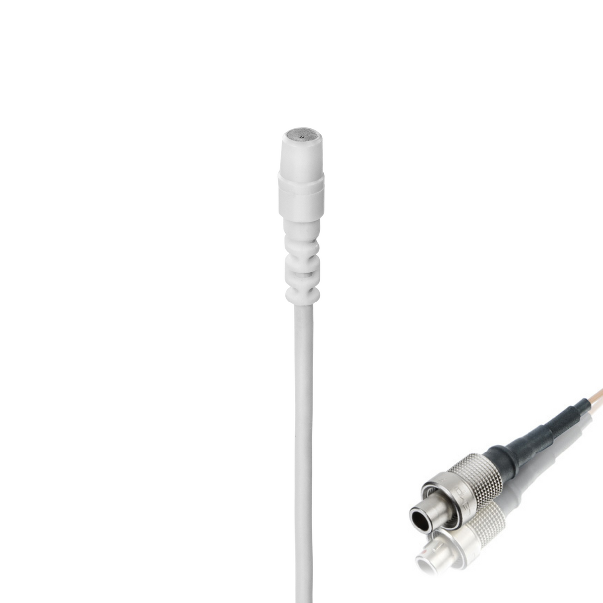 Countryman directional lavalier mic wired for Sennheiser SK50, white, fixed connector