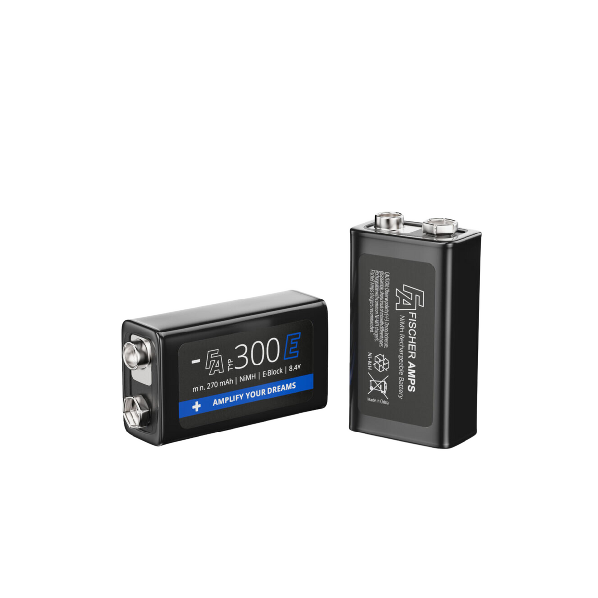 Fischer Amps NiMH rechargeable cell; 9V, 300mAh