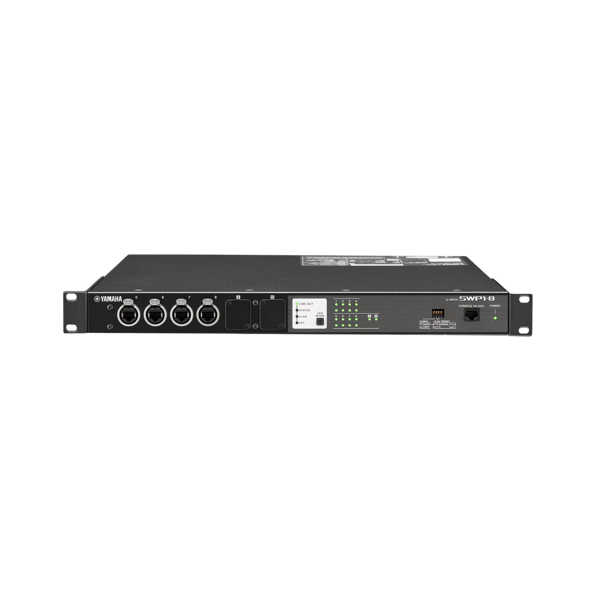 Yamaha SWP1-8 SWP1 series network switch equipped with eight etherCON ports and two option slots