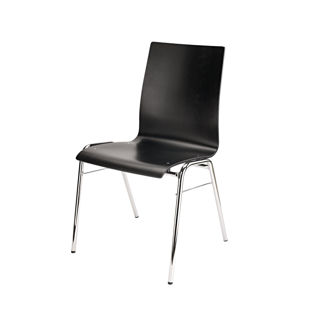 K&M 13405 stacking chair - legs chrome, seating black