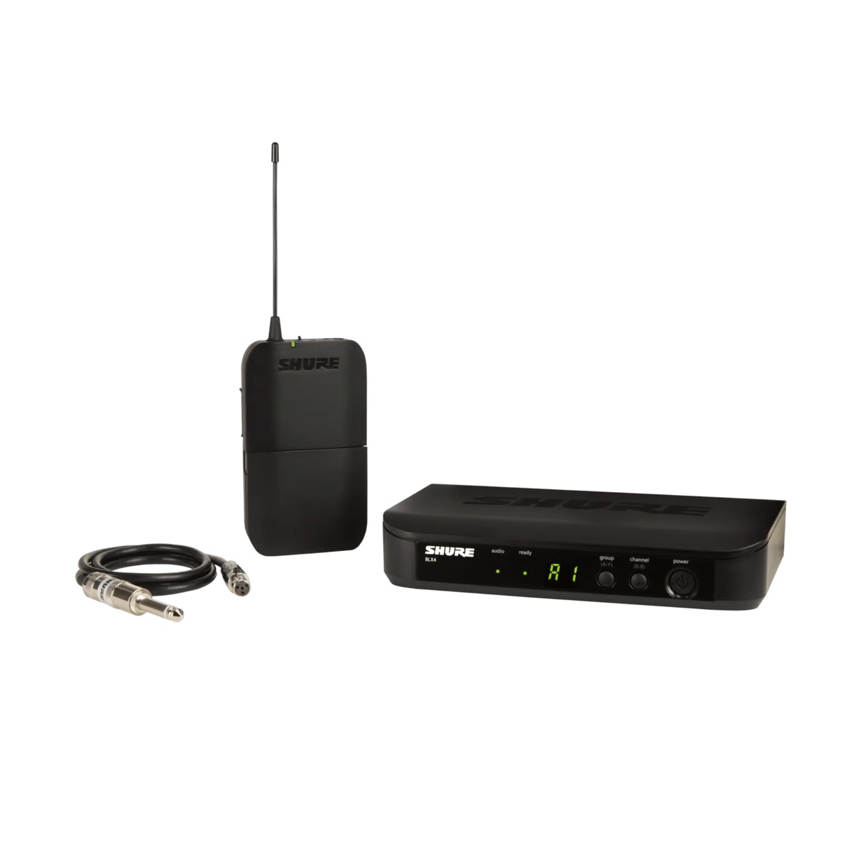 Shure BLX Wireless System with BLX1 Bodypack and WA302 Instrument Cable