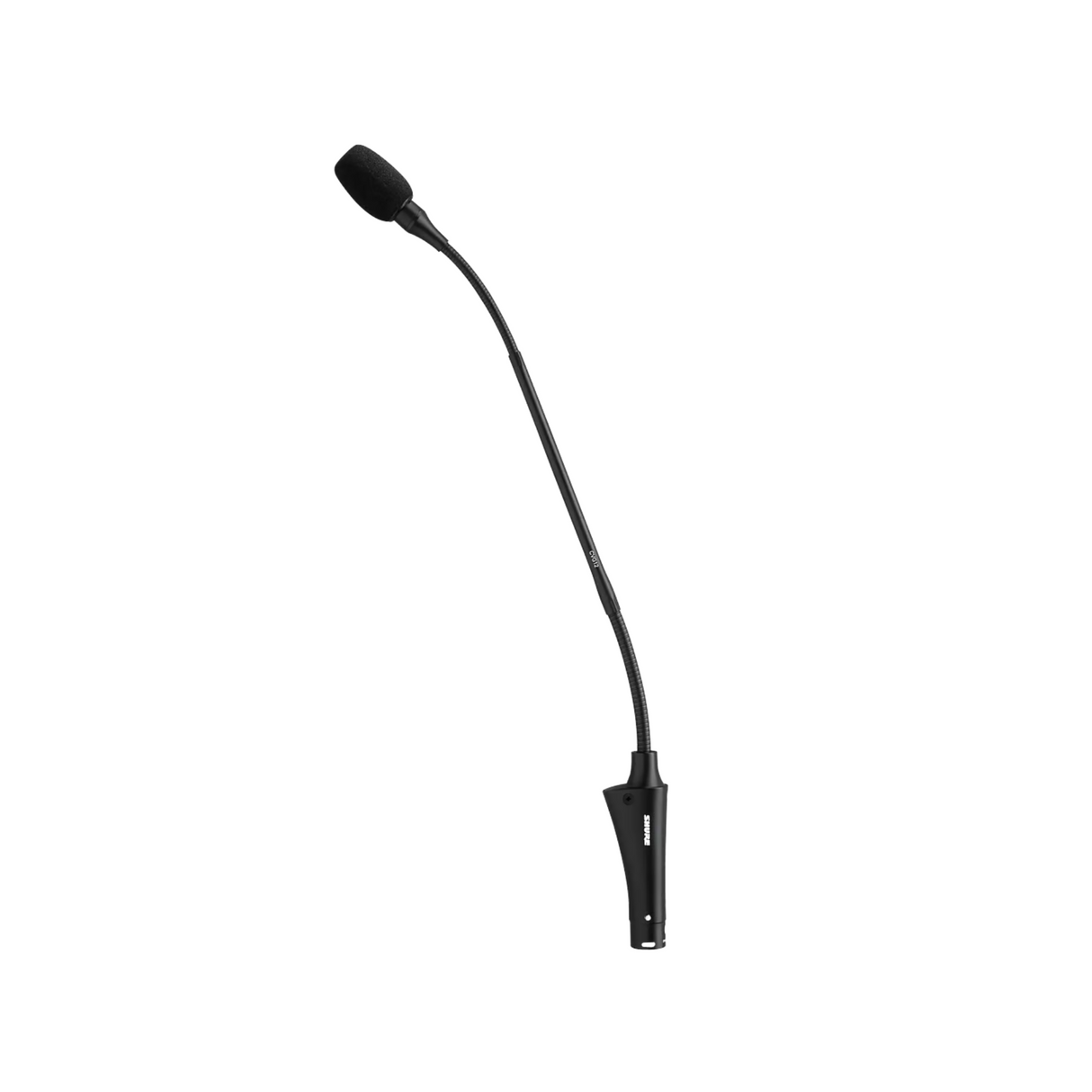 Shure 12" gooseneck condenser microphone, attached pre-amp, cardioid, black