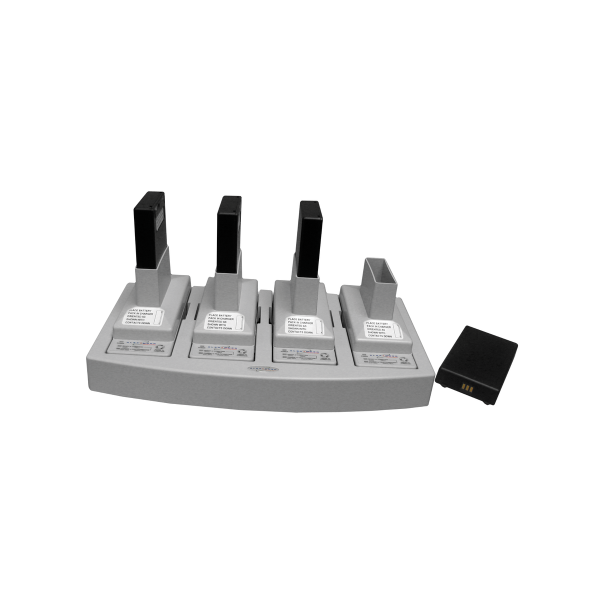 RTS battery charger for 4 x BP-800NM; c/w 4 batteries and universal PSU