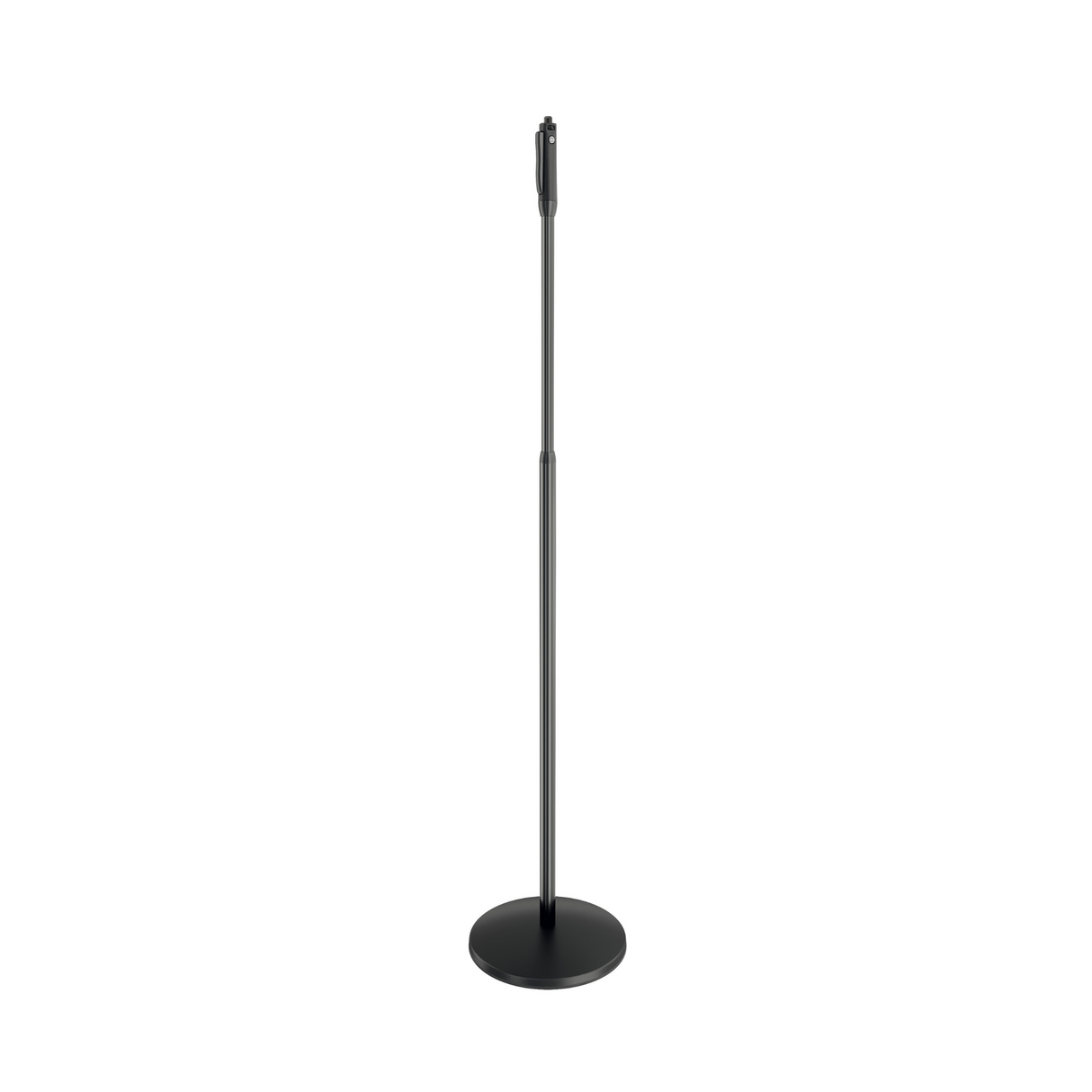 K&M 26200 'One-Hand' microphone stand with anti vibration round base, black