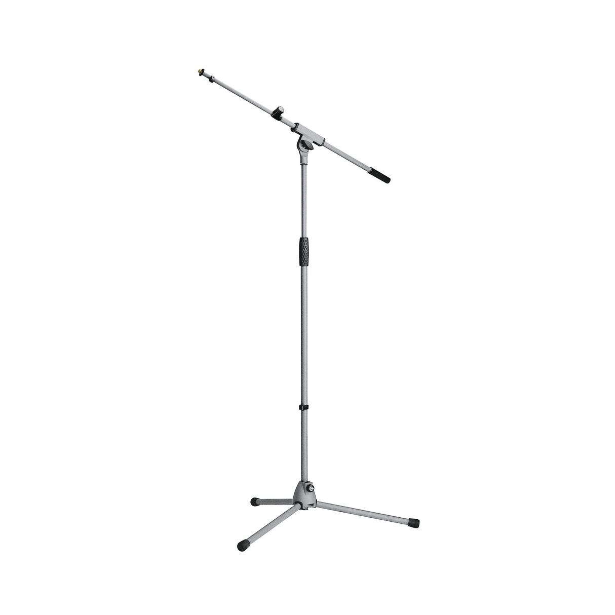 K&M 210/8 adjustable microphone stand with 2-piece boom arm, maximum height 1630mm, grey, non-reflec