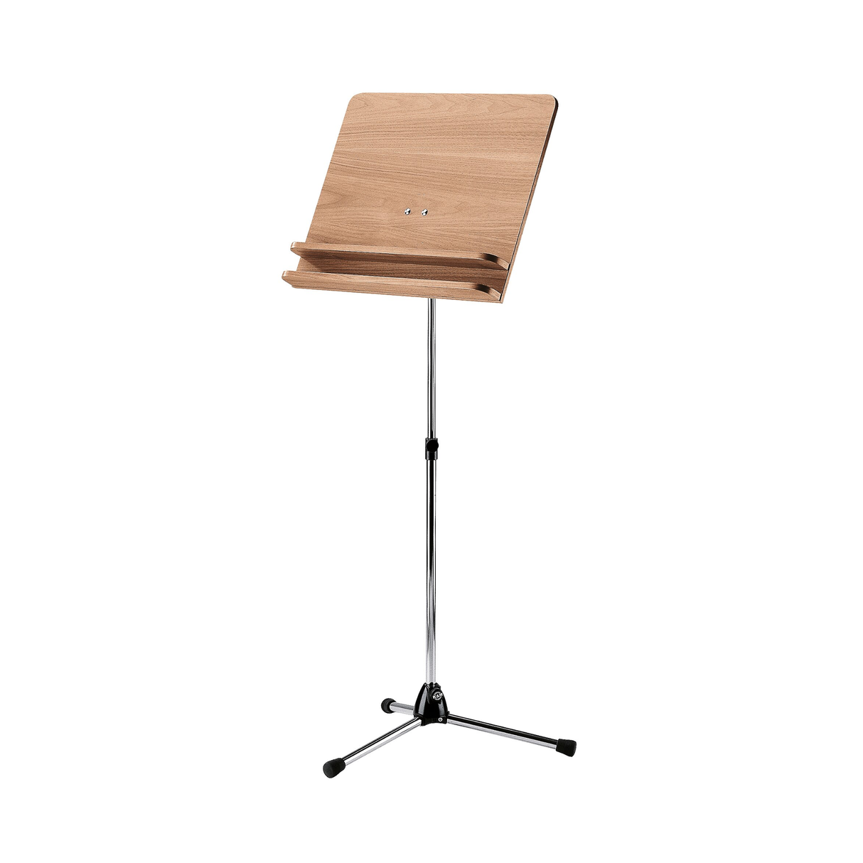 K&M 118/3 orchestra music stand, chrome/walnut
