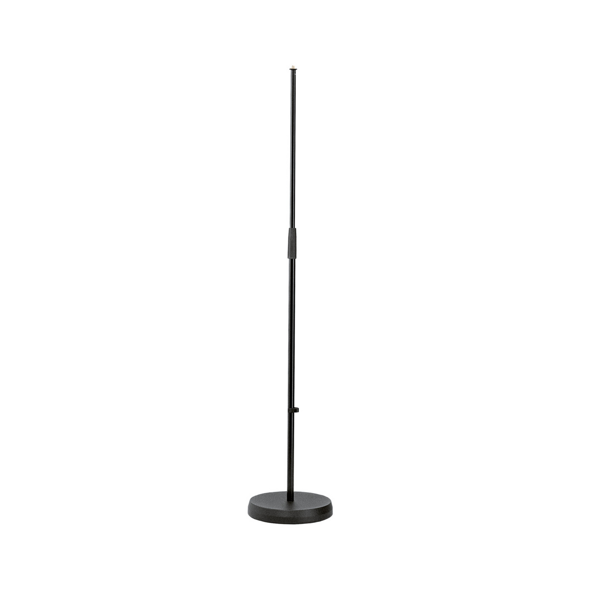 K&M 260 adjustable microphone stand with heavy round base, maximum height 1565mm, black