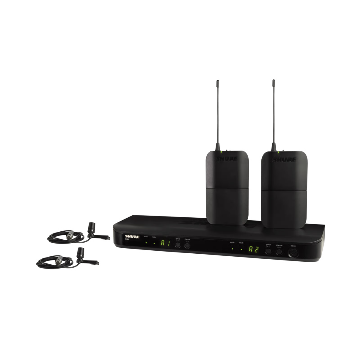 Shure BLX Dual Wireless System with 2x BLX1 Bodypack and 2x CVL Lavalier