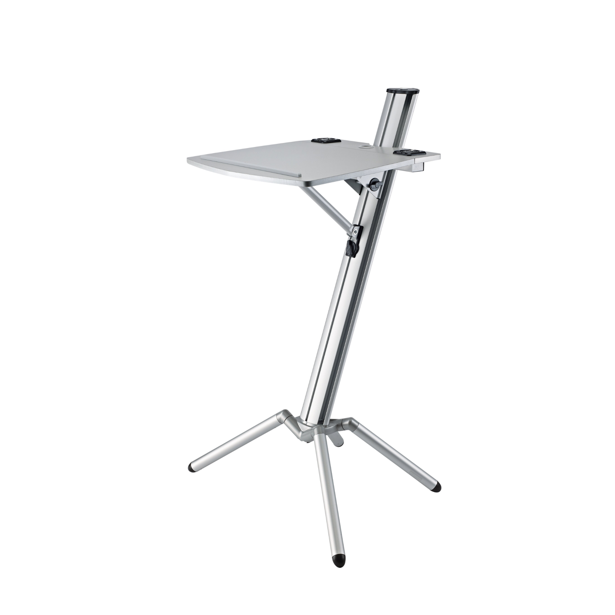 K&M 12386 orator lectern with 2 x 3-pin XLR sockets, silver