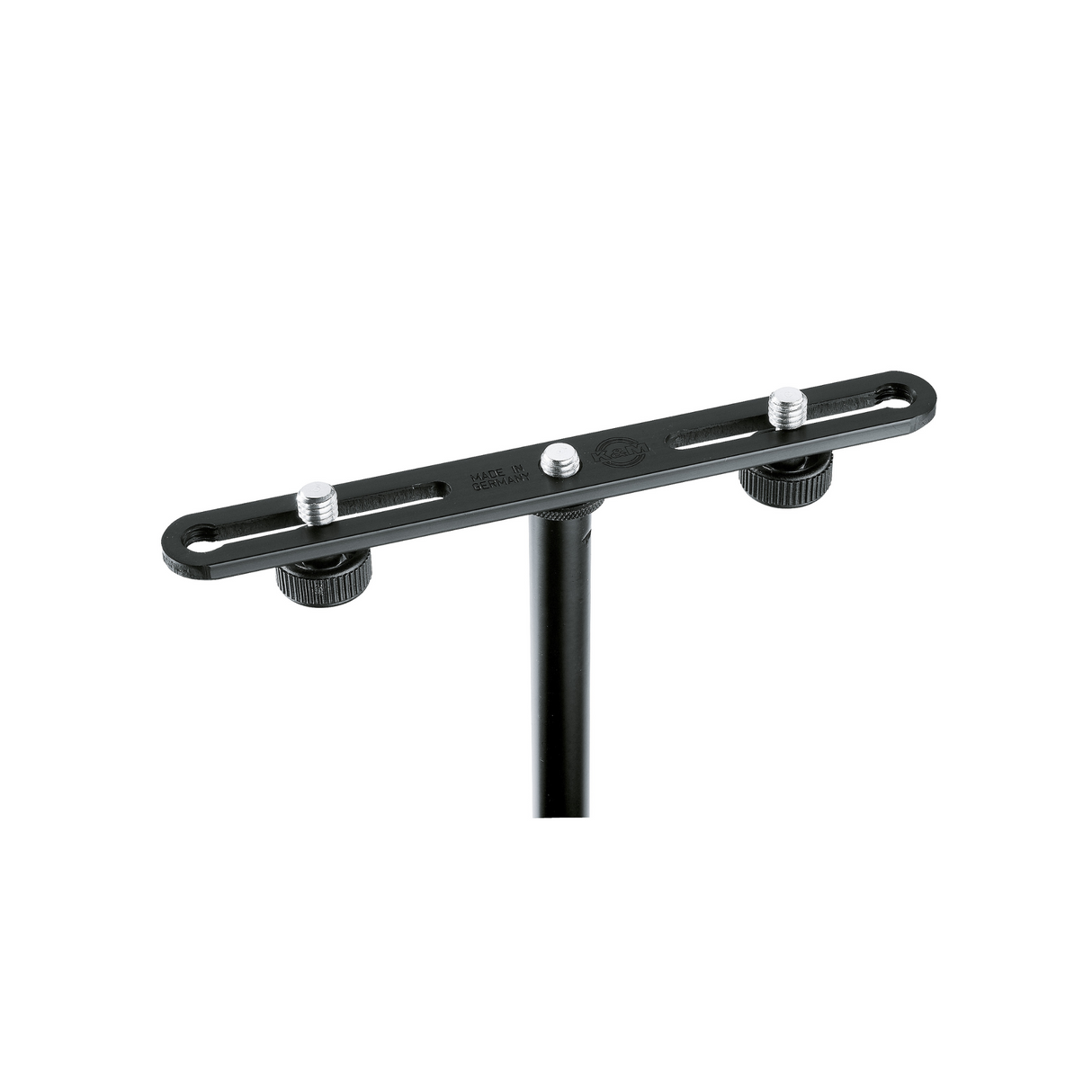 K&M 23550 2 slot microphone bar, black