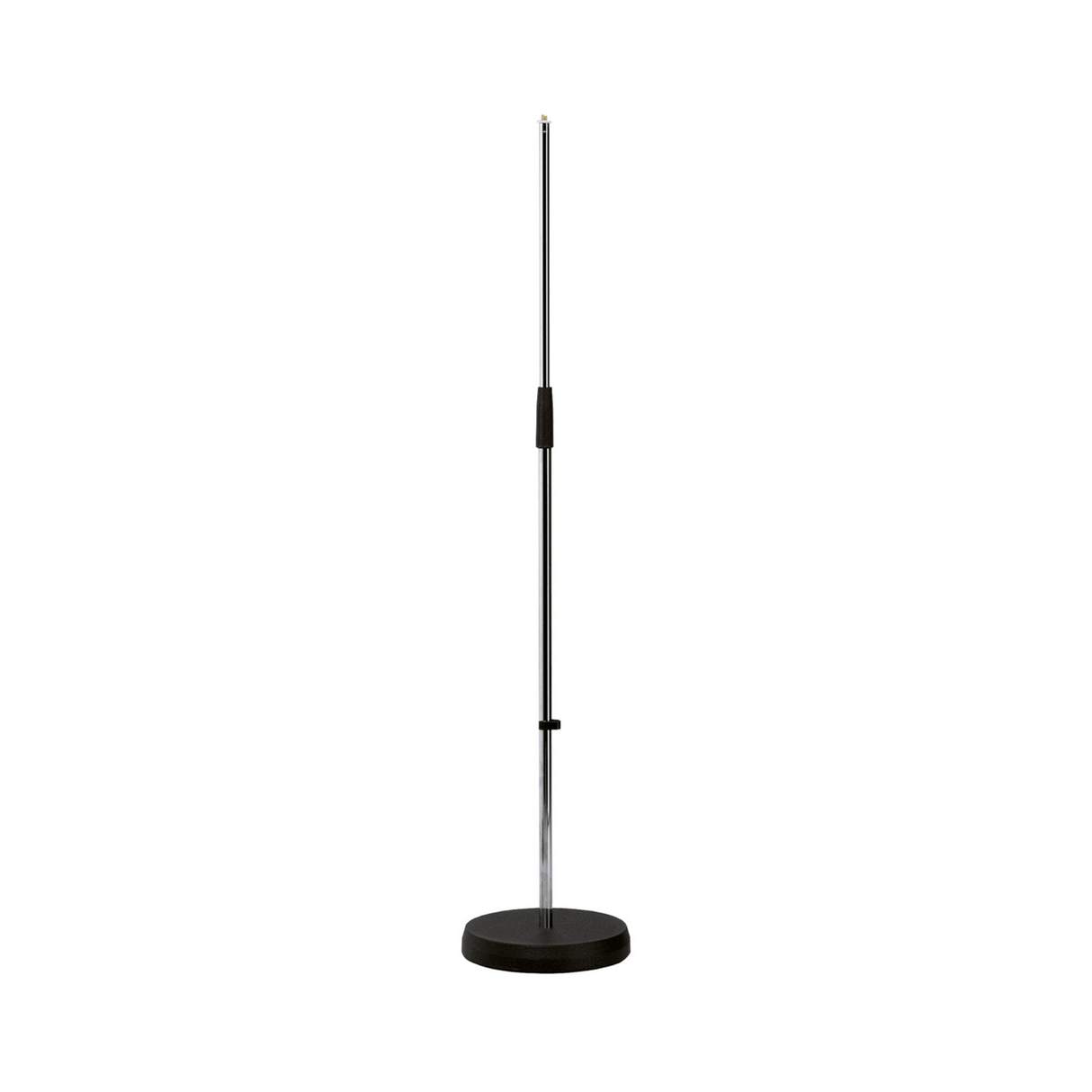 K&M 260 adjustable microphone stand with heavy round base, maximum height 1565mm, chrome