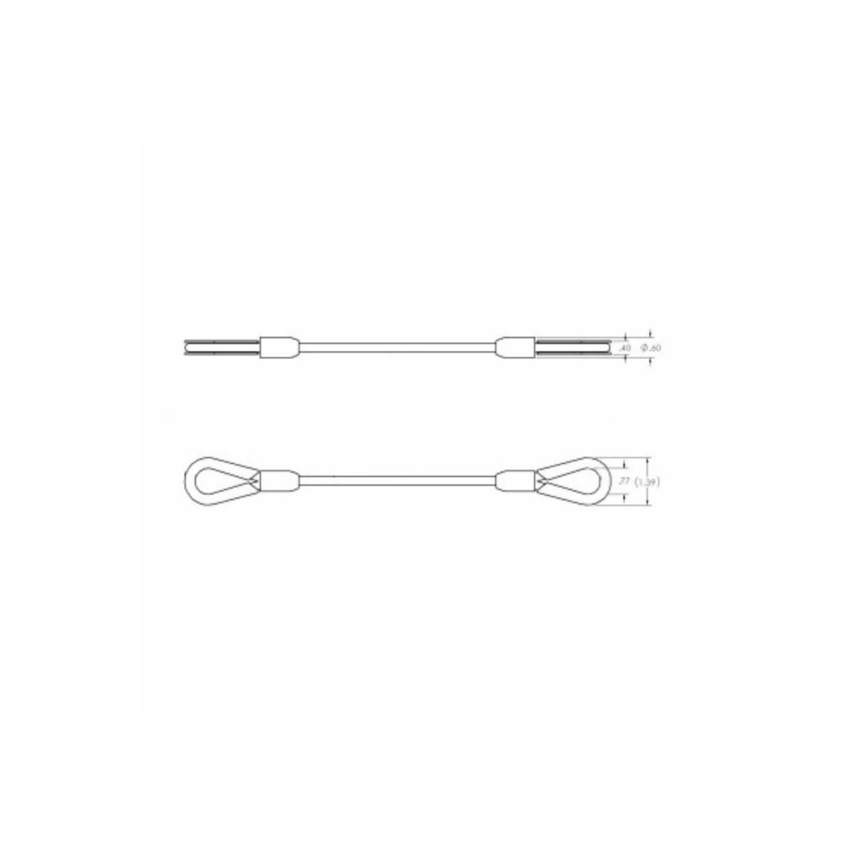 Adaptive Technologies 18in Wire Rope Kit, pair c/w 2 x SK-025, black