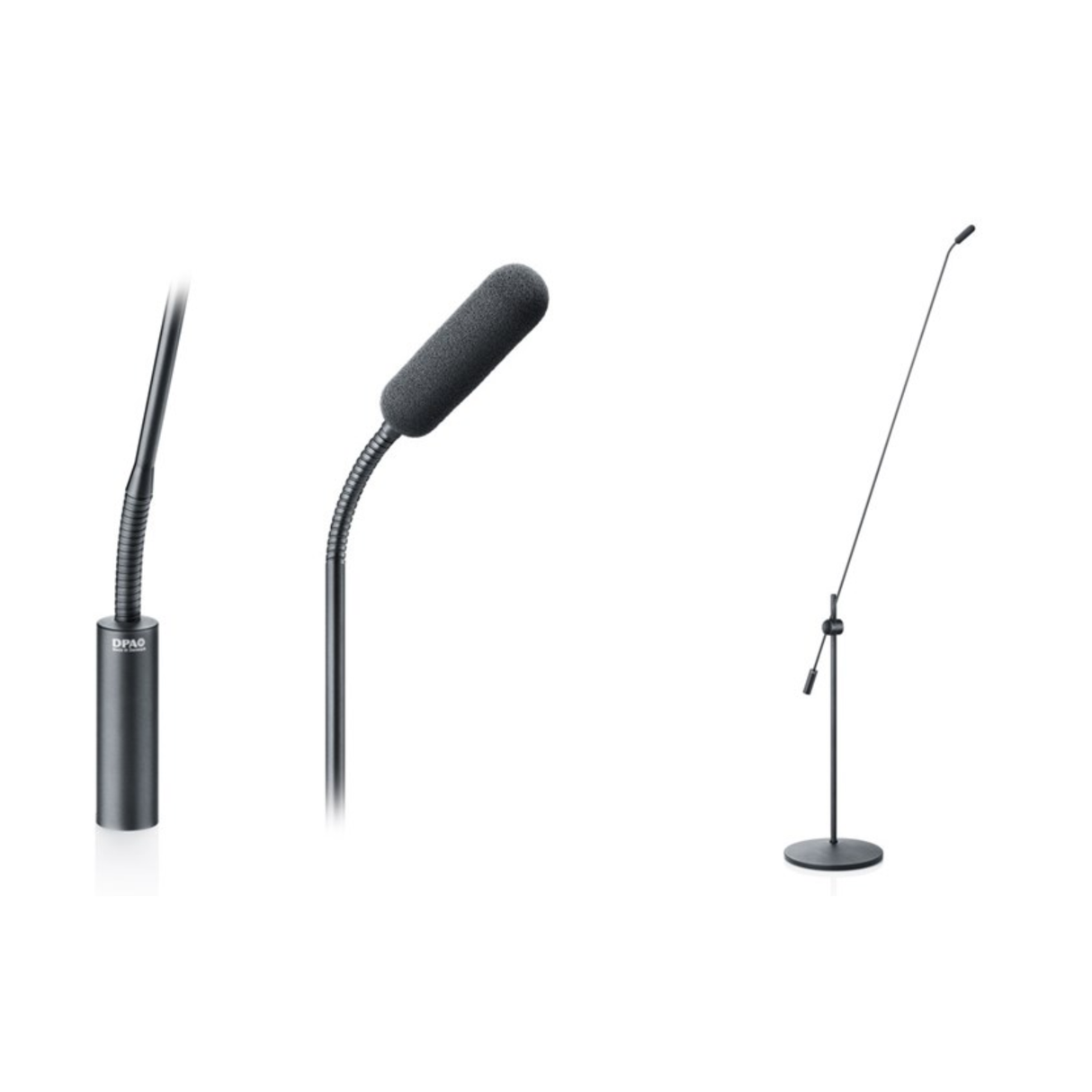 DPA 4098 CORE Supercardioid Mic, Black, XLR, 122 cm (48 in) Boom, Floor Stand, Single Mic