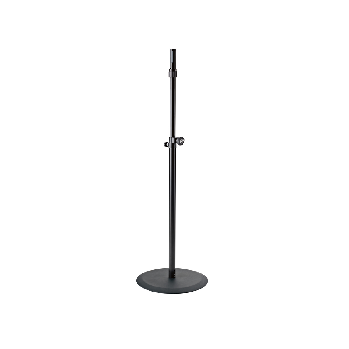 K&M 26737 round base speaker stand with "Ring Lock", black