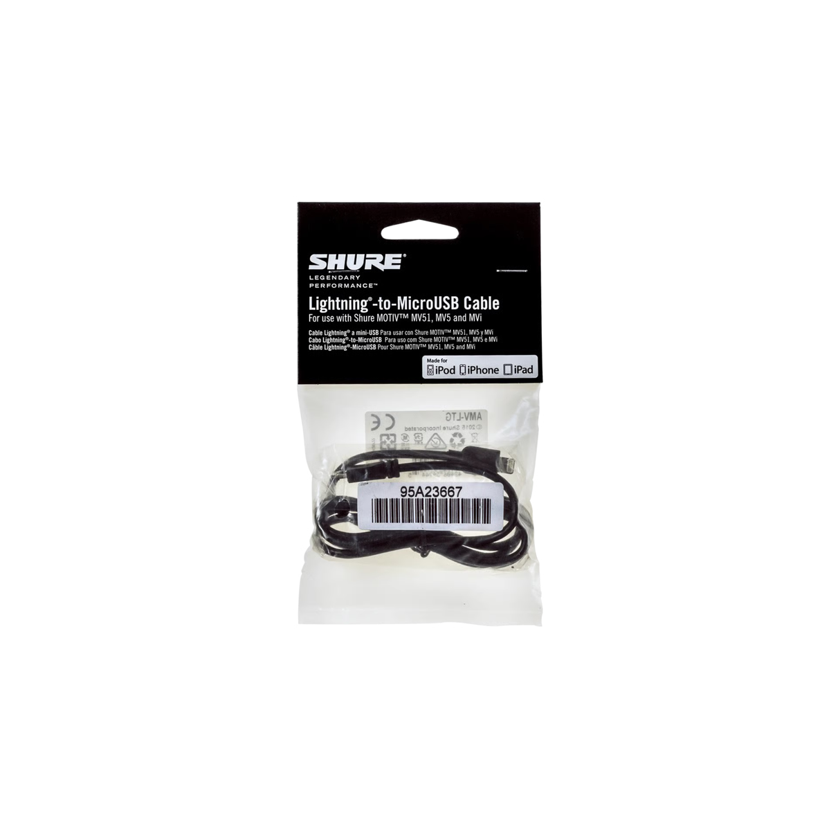 Shure Replacement Micro-B to Lightning Cable (1m) for Motiv Range