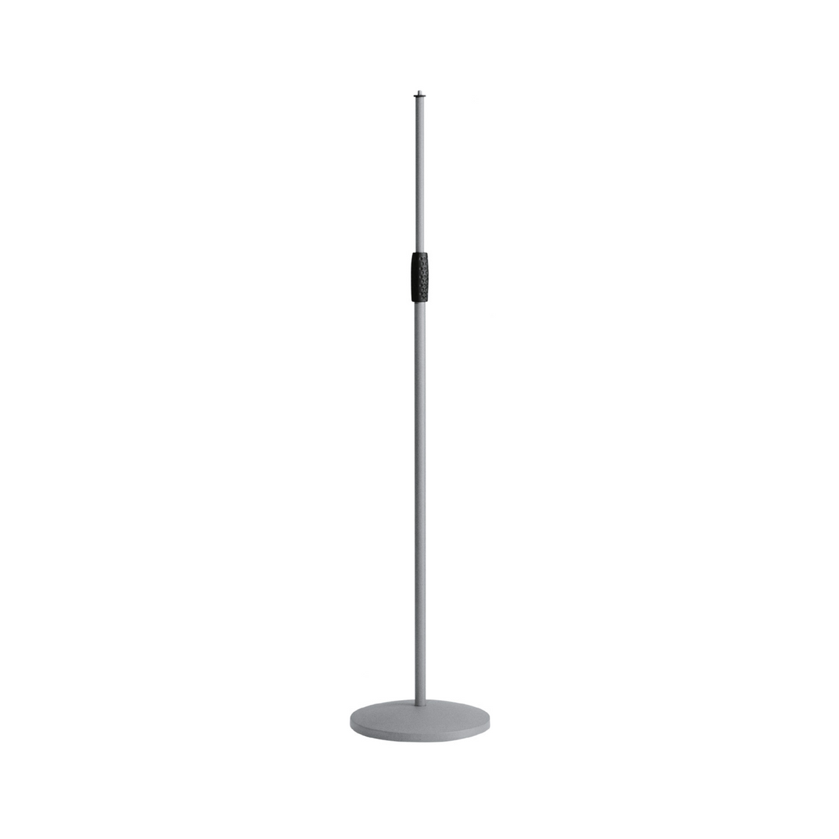 K&M 260/1 adjustable microphone stand with medium round base, maximum height 1575mm, grey, non-refle