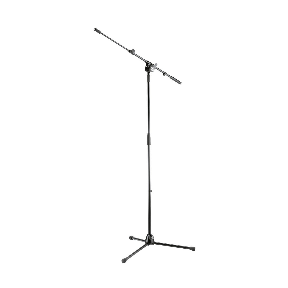 K&M 25600 adjustable microphone stand with telescopic boom arm, maximum height 1640mm, black