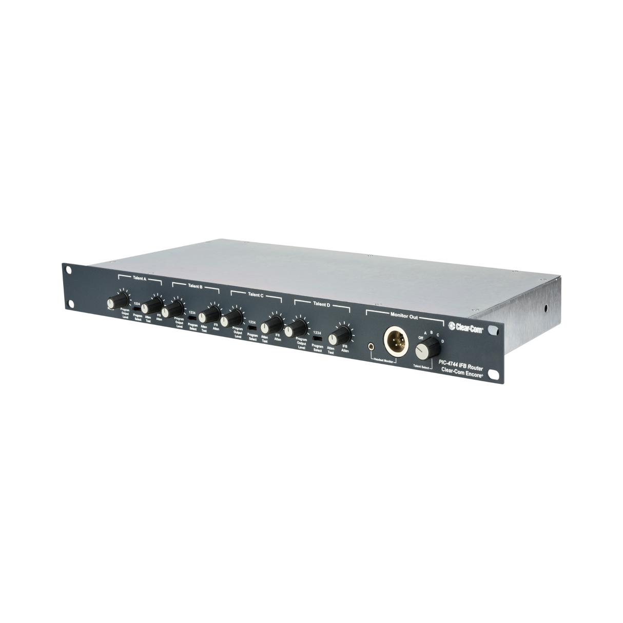 Clear-Com Encore IFB Controller router for 4 talent position outputs in 1RU rack mount