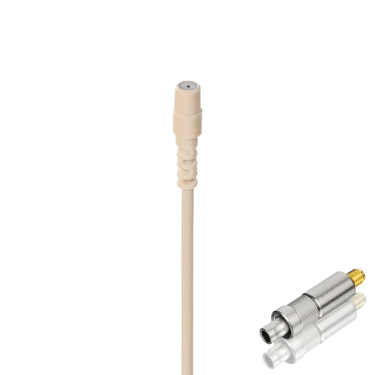 Countryman directional lavalier mic wired for Sennheiser SK50, -10db, light beige