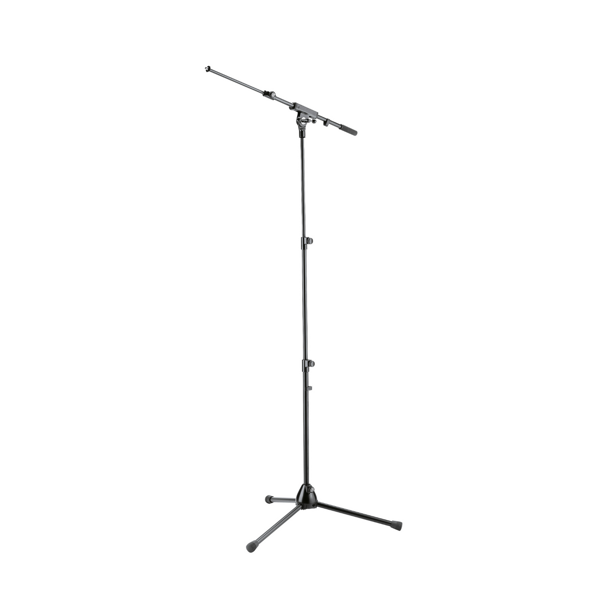 K&M 252 3-section microphone stand with 2-piece boom arm and t-bar, maximum height 1470mm, black