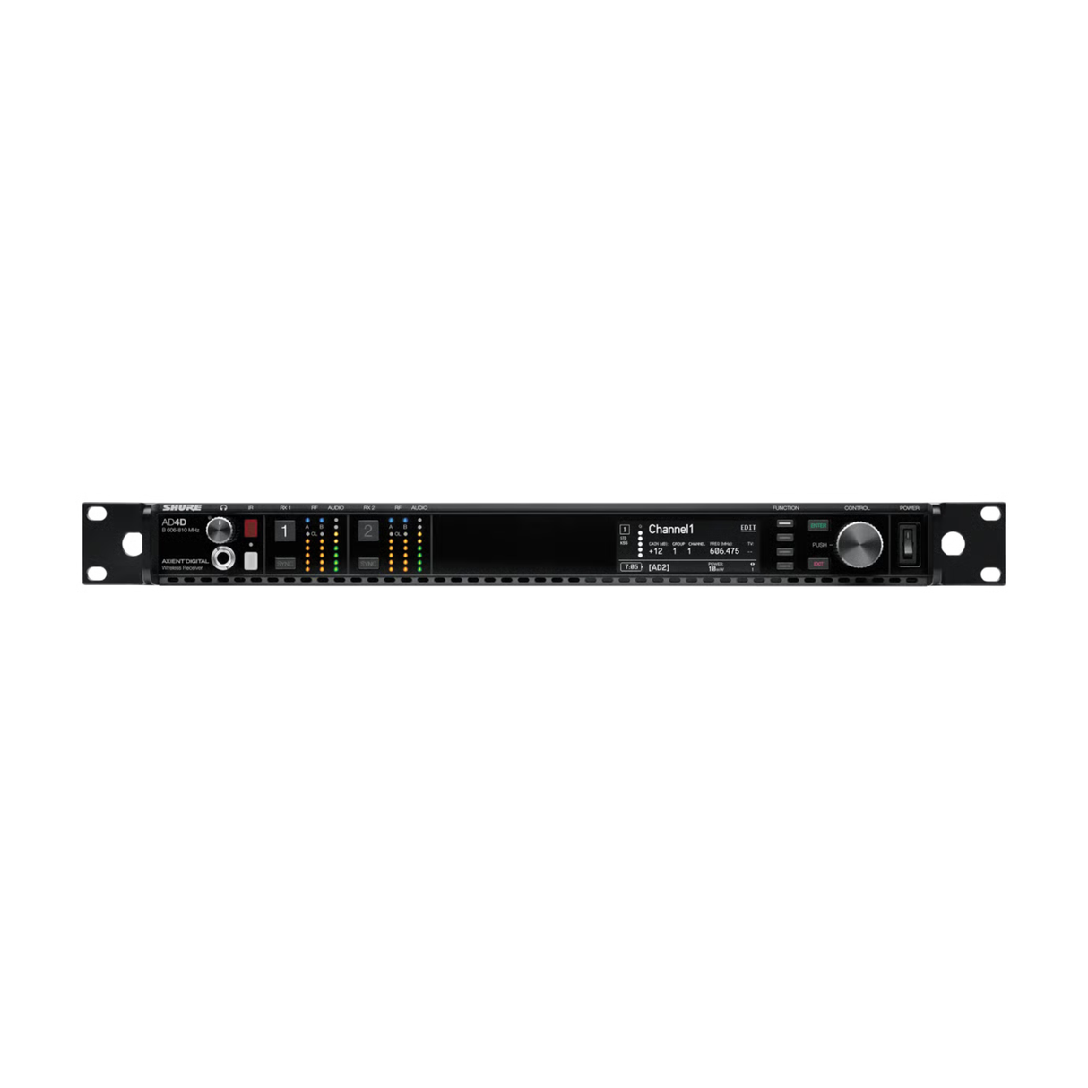 Shure AD4D Axient Digital two channel receiver. UK power supply (960-1000 MHz)