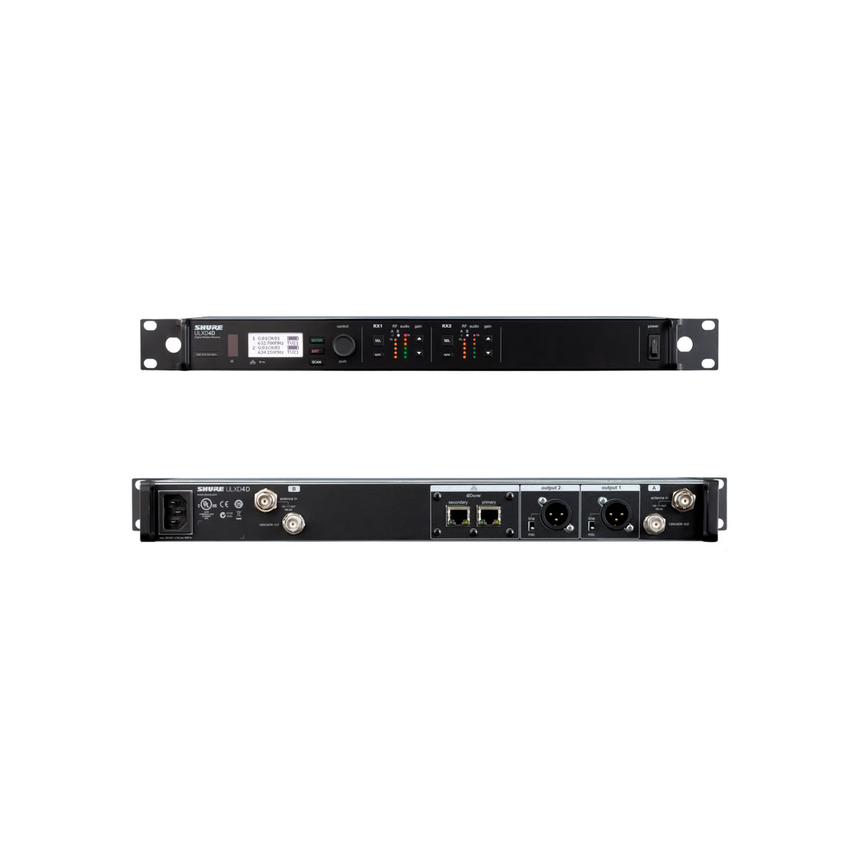 Shure ULXD4D Dual-Channel Digital Wireless Receiver (470–636 MHz)