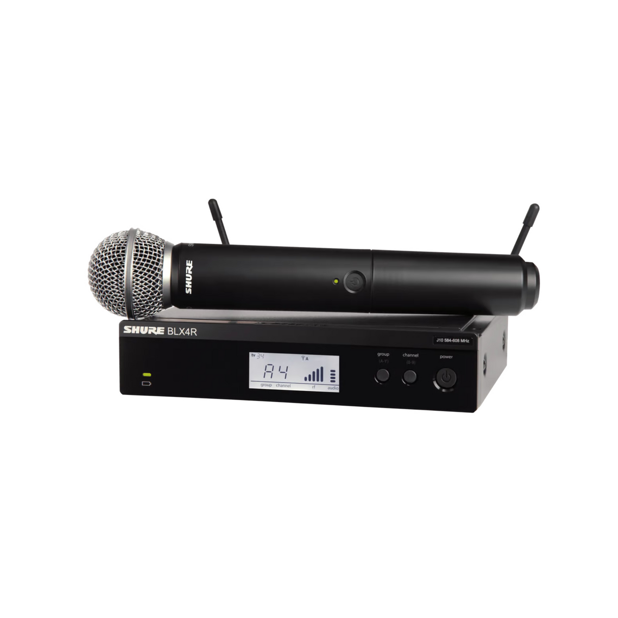 Shure single vocal system with SM58 capsule and rack mountable receiver (606-630 MKz)