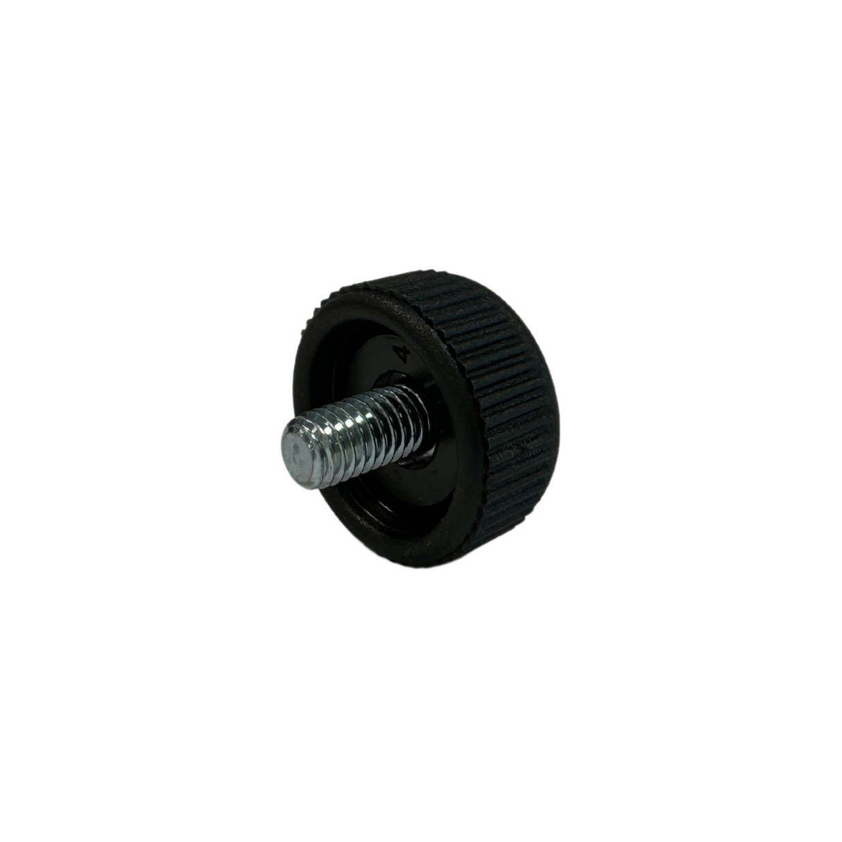 K&M knurled knob, M6 x 12mm (for boom arm), printed "K & M"