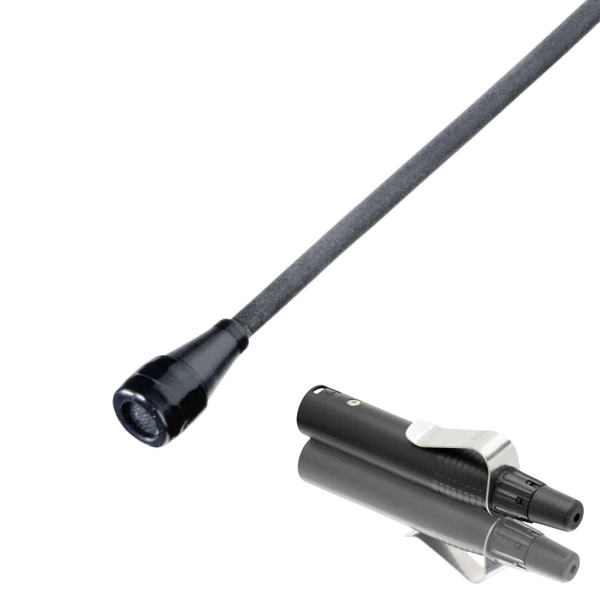Countryman B3 (round) microphone, phantom powered to XLR, black, -10db attenuation