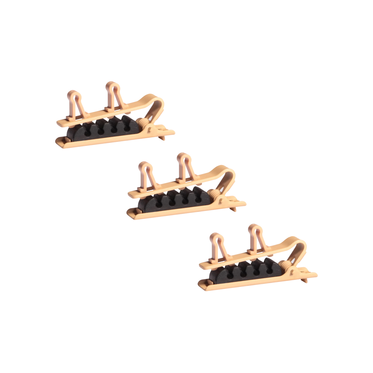 Shure TwinPlex Dual Tie Clip, 3 pieces (Tan)
