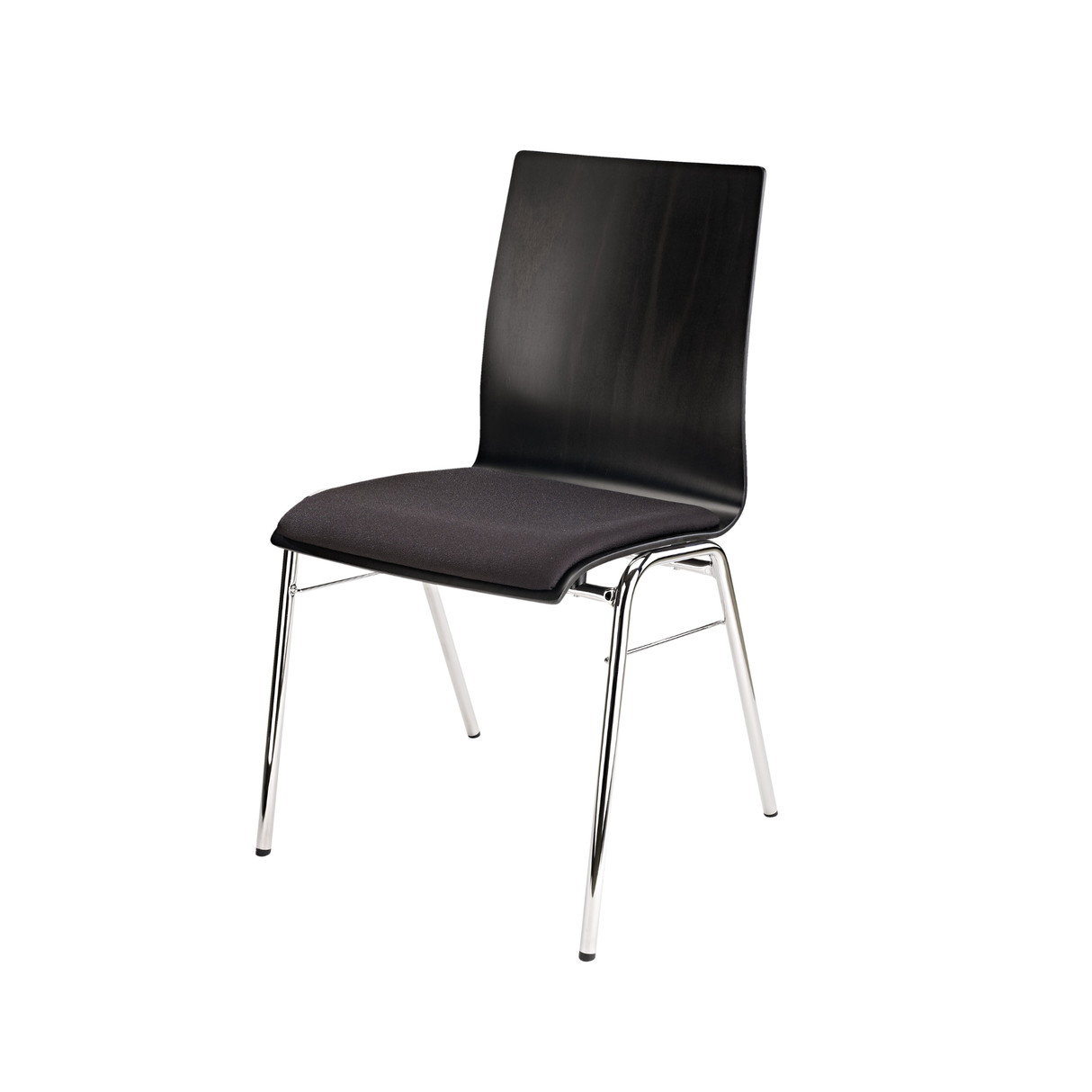 K&M 13415 stacking chair - legs chrome, seating black