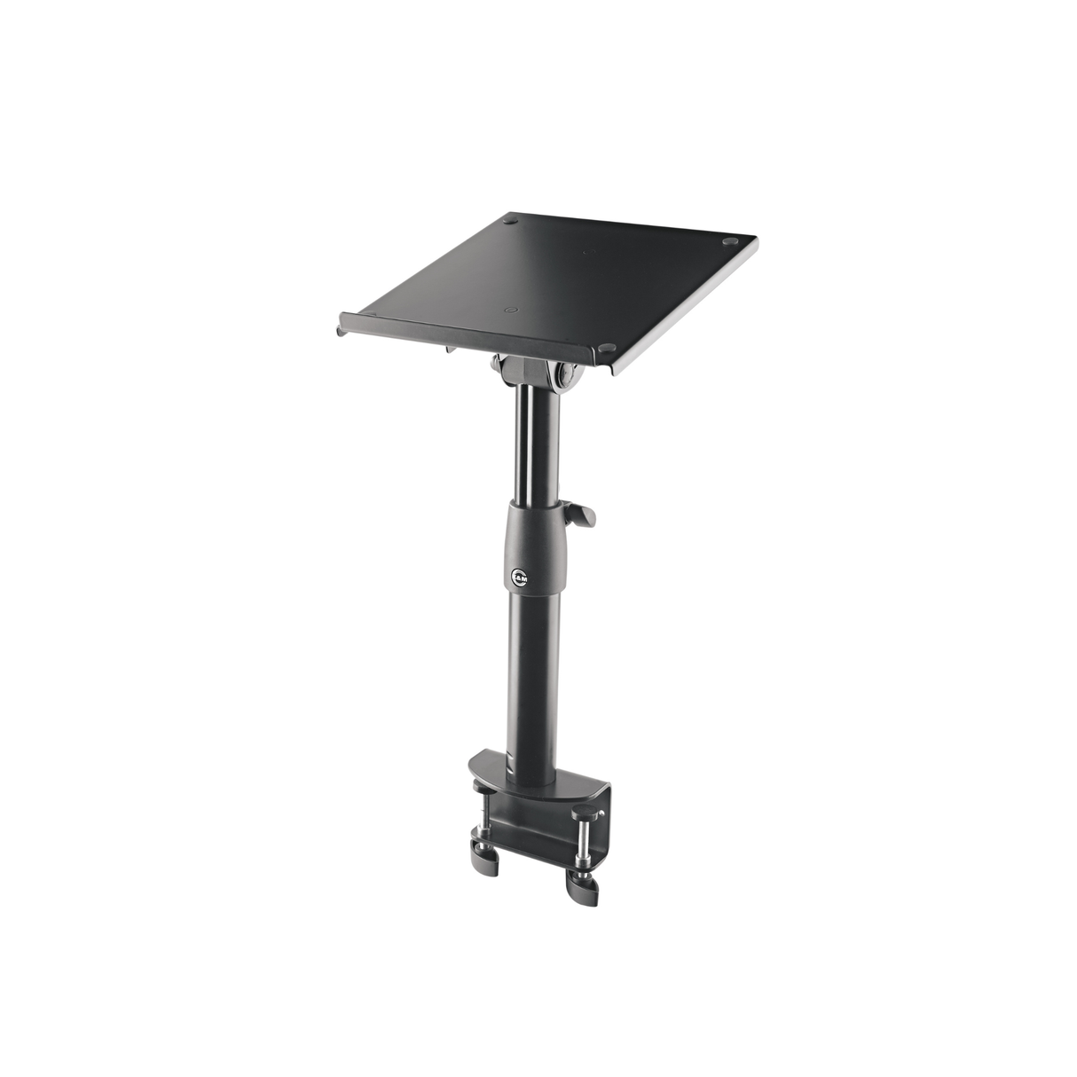K&M 26778 tiltable clamping desktop monitor stand, black