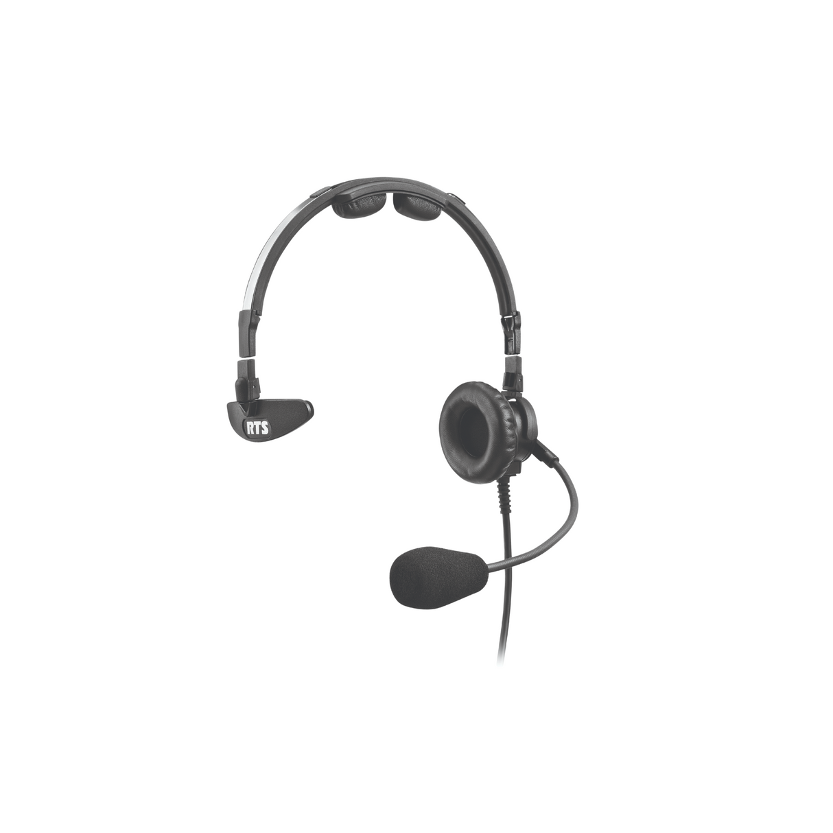 RTS lightweight single muff headset with dynamic mic (4-pin male XLR)