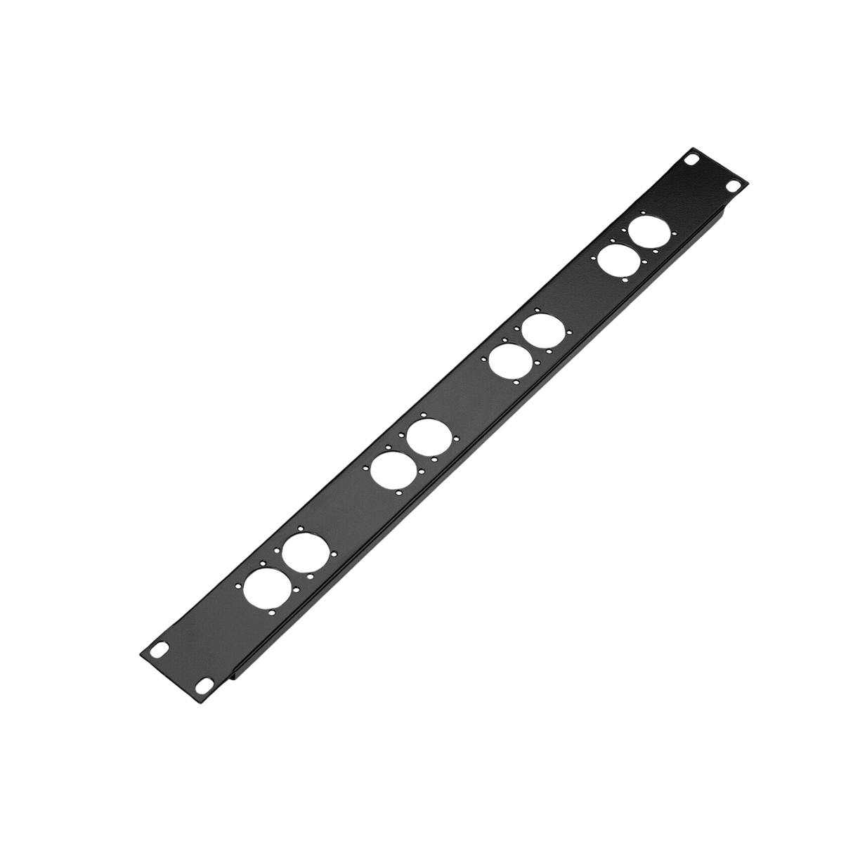 K&M 28308 8 XLR laser cut connector panel, 1U, black