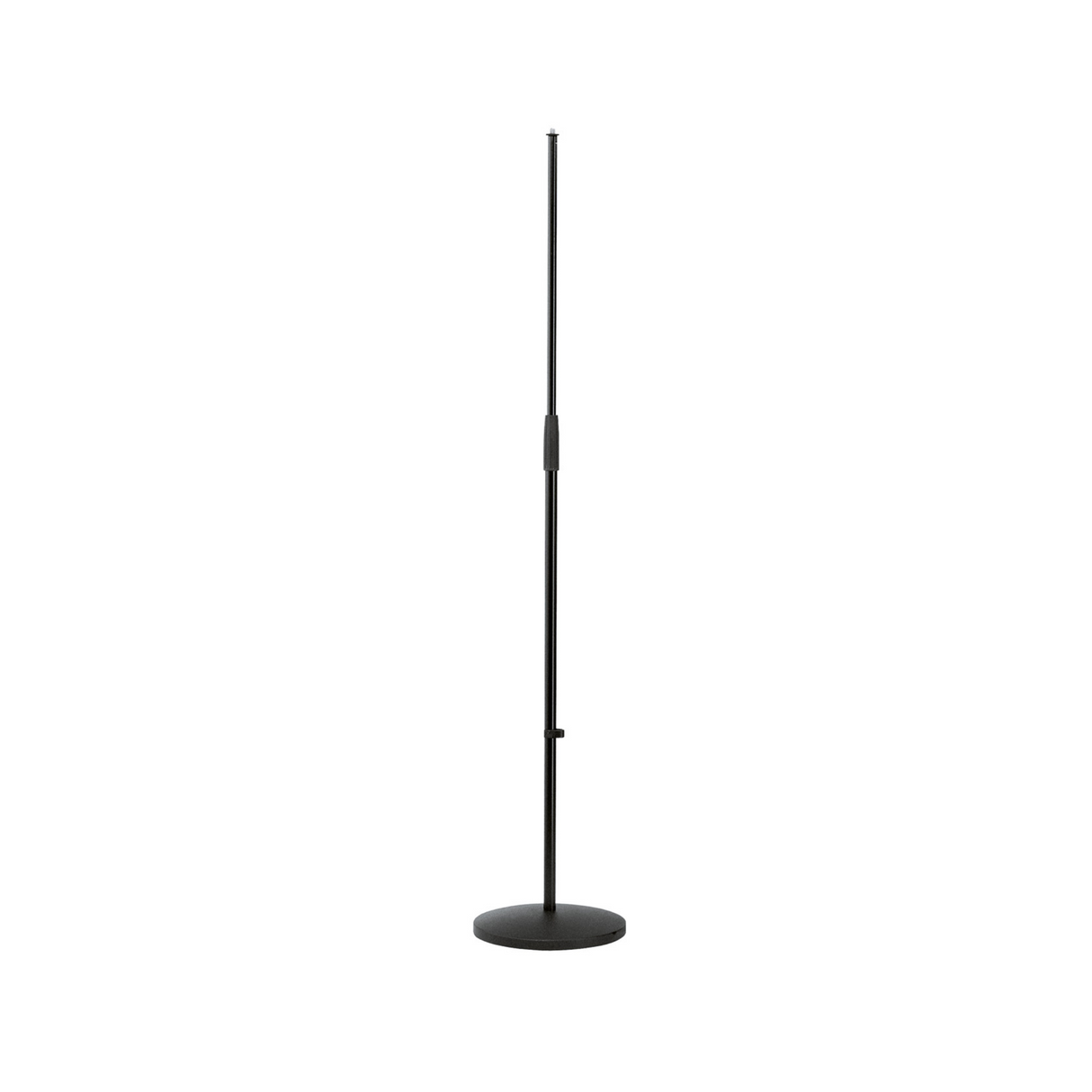 K&M 260/1 adjustable microphone stand with medium round base, maximum height 1575mm, black