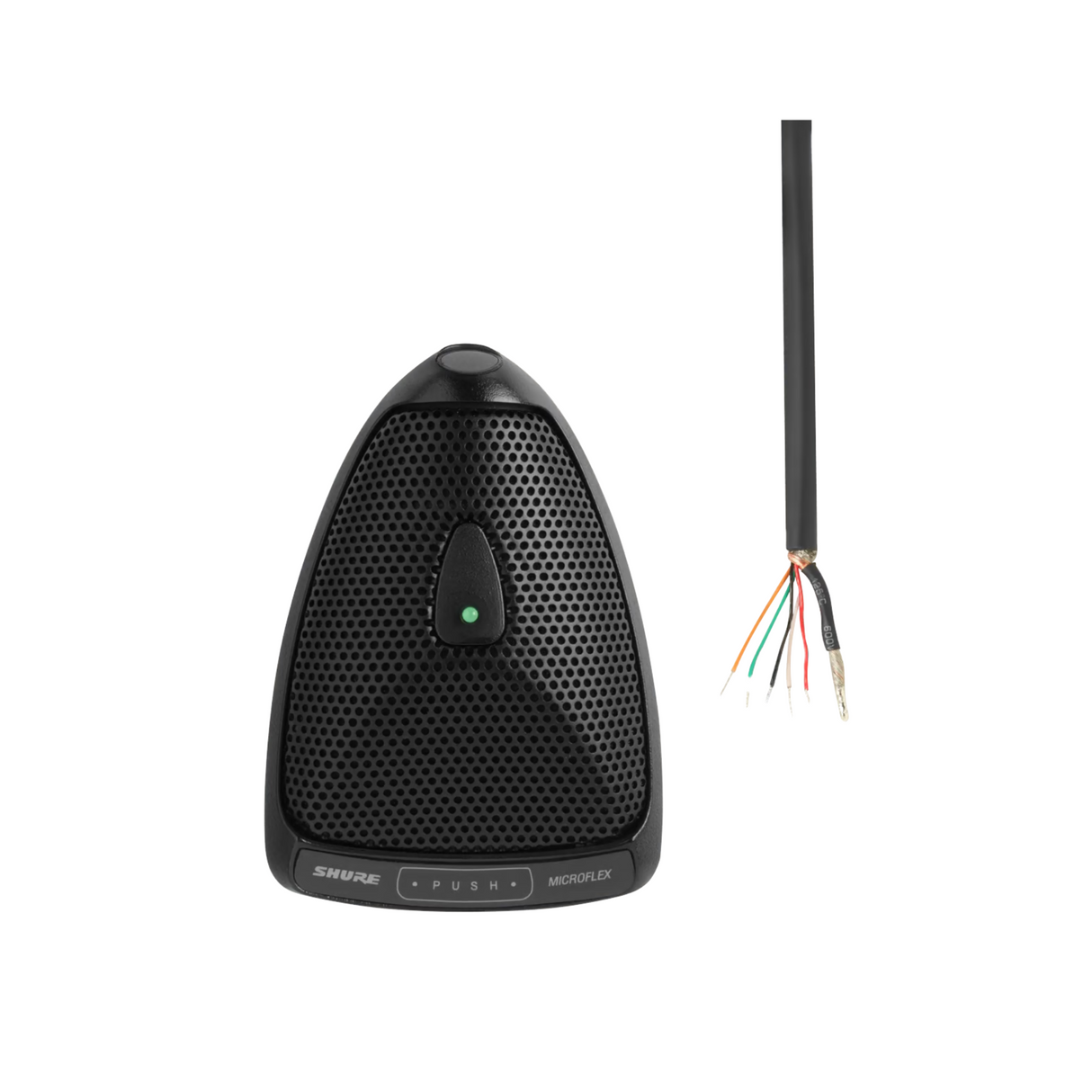 Shure Condenser Boundary Microphone, Built-in Preamp, Surface-mount, Attached bottom exit cable, Log