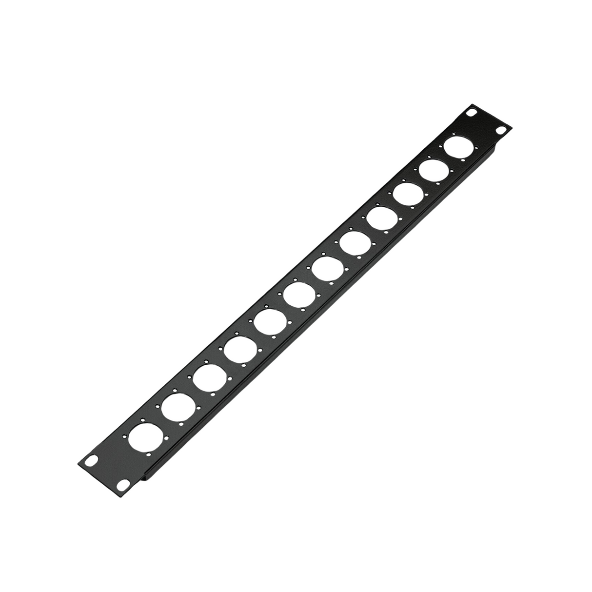 K&M 28312 12 XLR laser cut connector panel, 1U, black