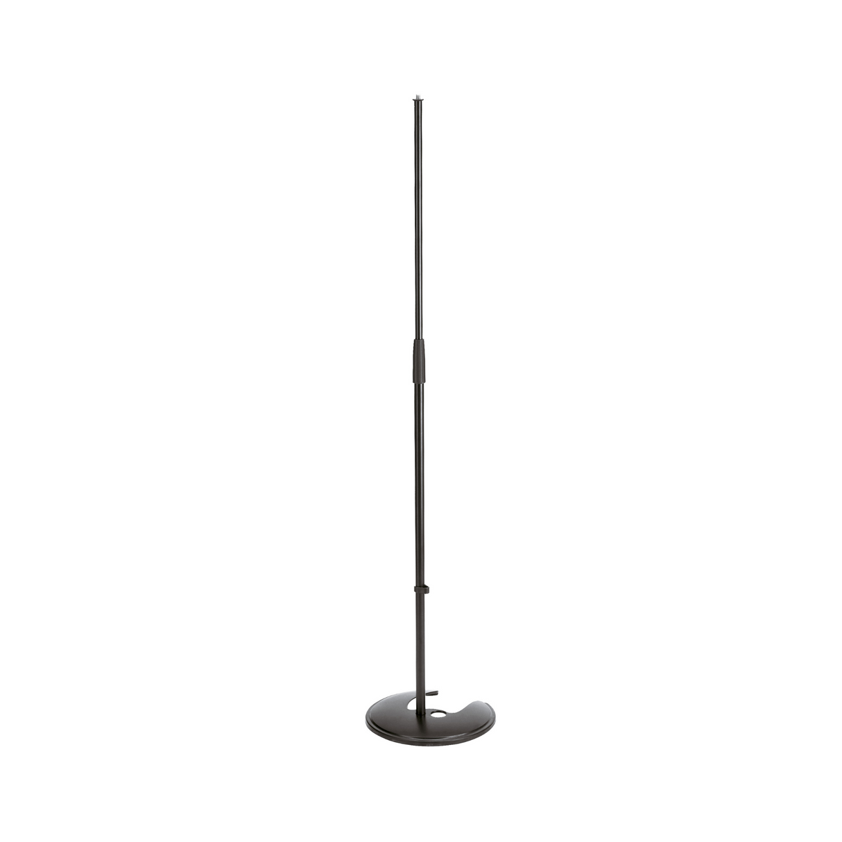 K&M 26045 stackable microphone stand with round base, black