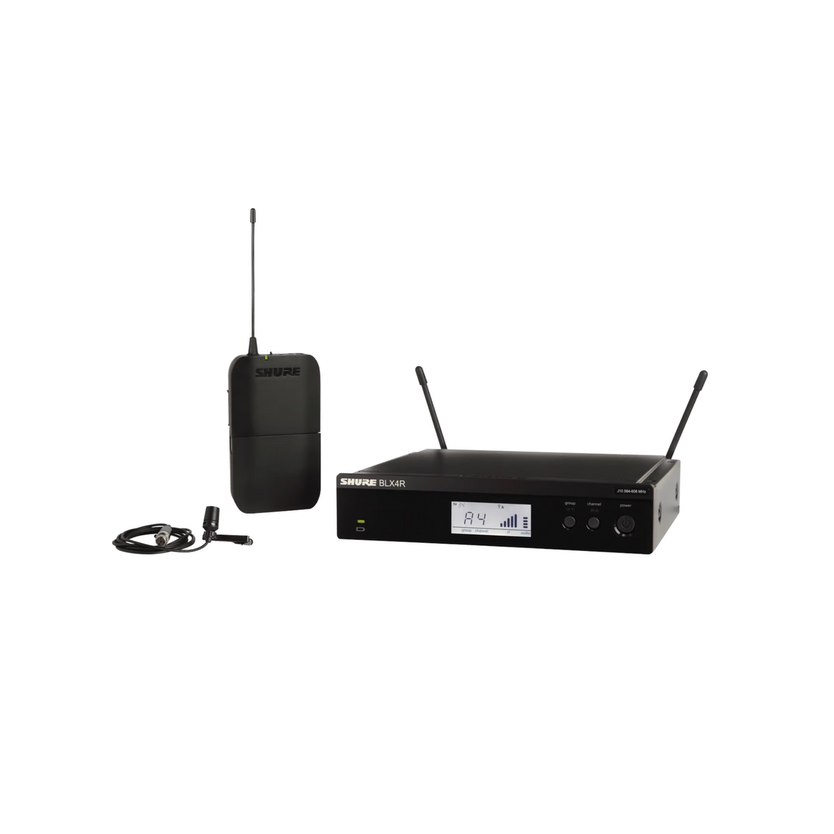 Shure BLX14 lavalier System w/CVL-B/C Lavalier with rack mountable receiver (Ch38-40)