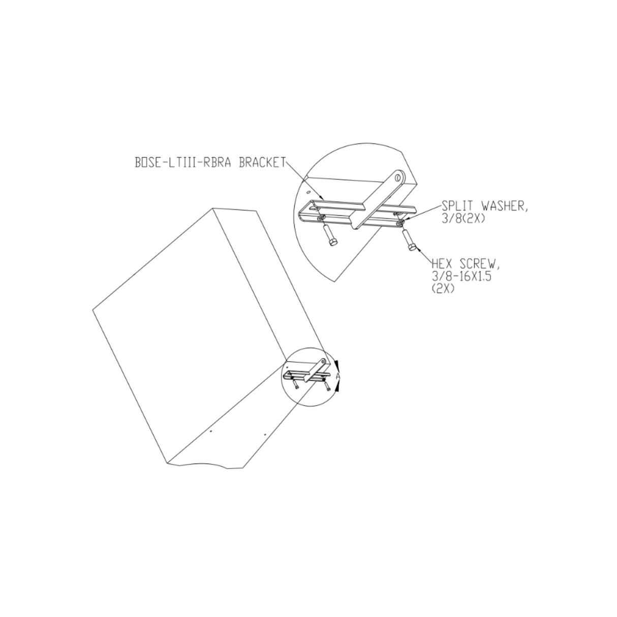 Adaptive Technologies rear bracket for Bose LTIII, black