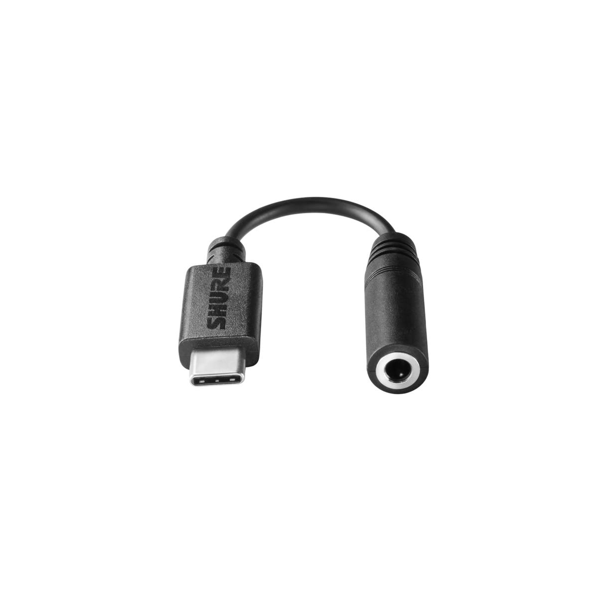 Shure USB-C to TRS audio adapter dongle for handheld, bodypack, and boundary transmitters.